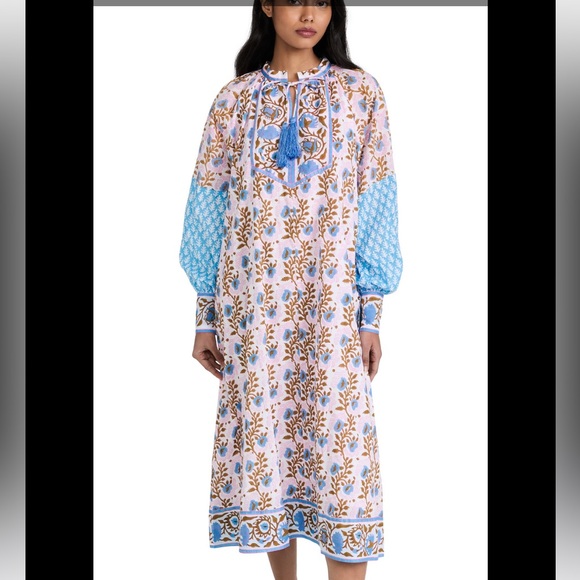SZ Blockprints Dresses & Skirts - SZ Blockprint Yukari Dress in Essa Print Camel Size M